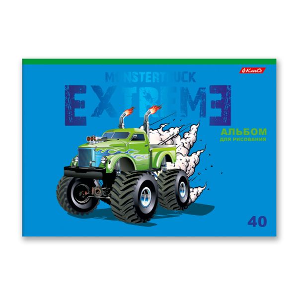 Альбом для рисования, глянц.ламинация, 100 г/м², A4 29х20.5 см, 40 л. на скобе, 5 шт, 000225 Монстр-машина, Светоч 40АЛСК4_3_3_9