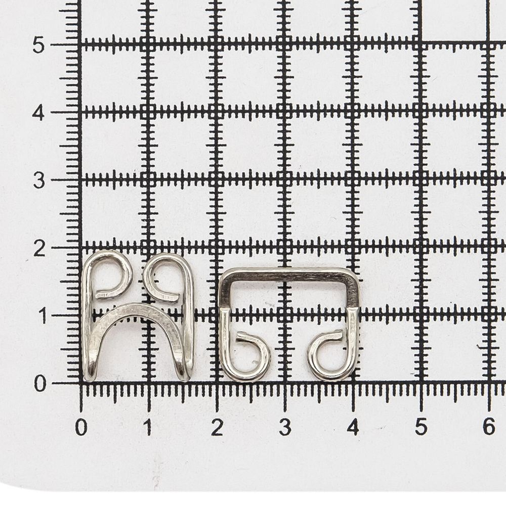 Крючки пришивные 30х20 мм, никель, 10 шт, BIG