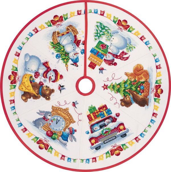 Набор для вышивания нитками Panna, Юбка для новогодней ёлки, 61х61 см