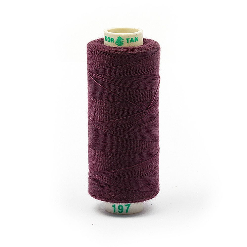 Нитки швейные бытовые Dor Tak 40/2, 366 м / 10 кат., 197 бордовый