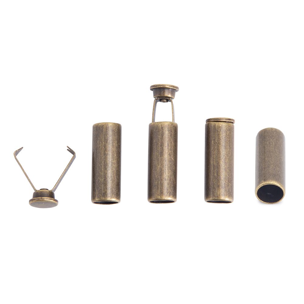 Наконечник для шнура металл 20,7х7 мм, металл, бронза, 6660-0073, 20 шт