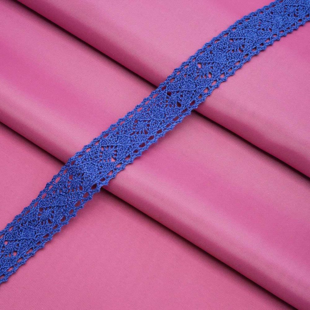 Кружево вязаное (тесьма) хлопковое 20 мм / 10 метров, цвет JD054 синий, (CL-103)