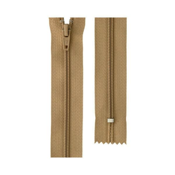 Молния спираль (витая) брючная Т4 (4 мм) 1 зам., н/раз., 18 см, автомат, 123 т.бежевый, G004A Gamma, 10 шт