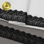 Кружево гипюр (плетёное) 65 мм, цв.05 черный, уп. 9 м, Kruzhevo