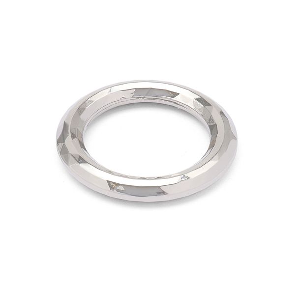 Кольцо литое металл in ⌀18 мм (25 мм внешн.), граненое (Nickel серебро (никель)), 4 шт, MB199