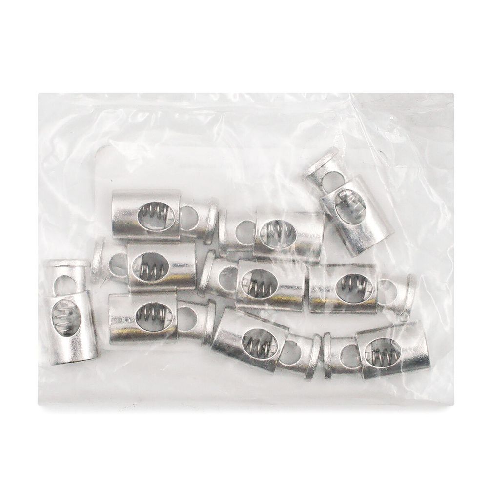 Фиксатор (зажим) для шнура металл 1 отв., 20х10 мм, (in ⌀4.5 мм), цв.серебро, 10 шт