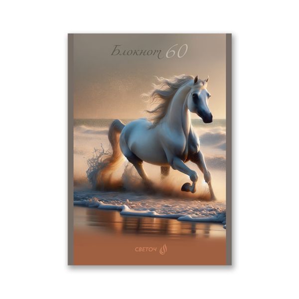 Блокнот на скобе, A5 60 л. 12 шт клетка, Скорость и грация 01742, Б263 Светоч