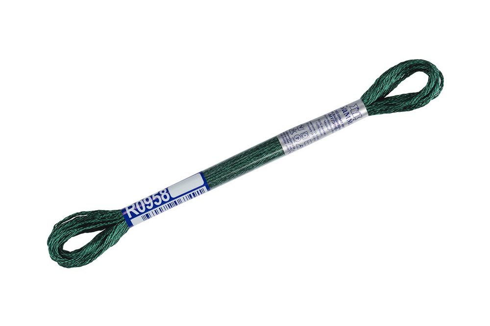 Мулине Gamma вискоза 100%, цв.R0958 т.серо-зеленый, 12 мотков по 8 метров