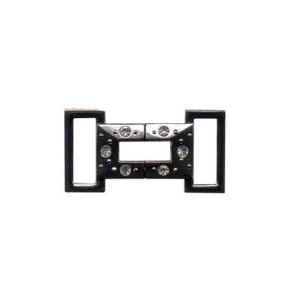 Застежка декоративная металл 44х22 мм, 10 шт, 06 черн.никель (прозрачный), Micron GH 1022