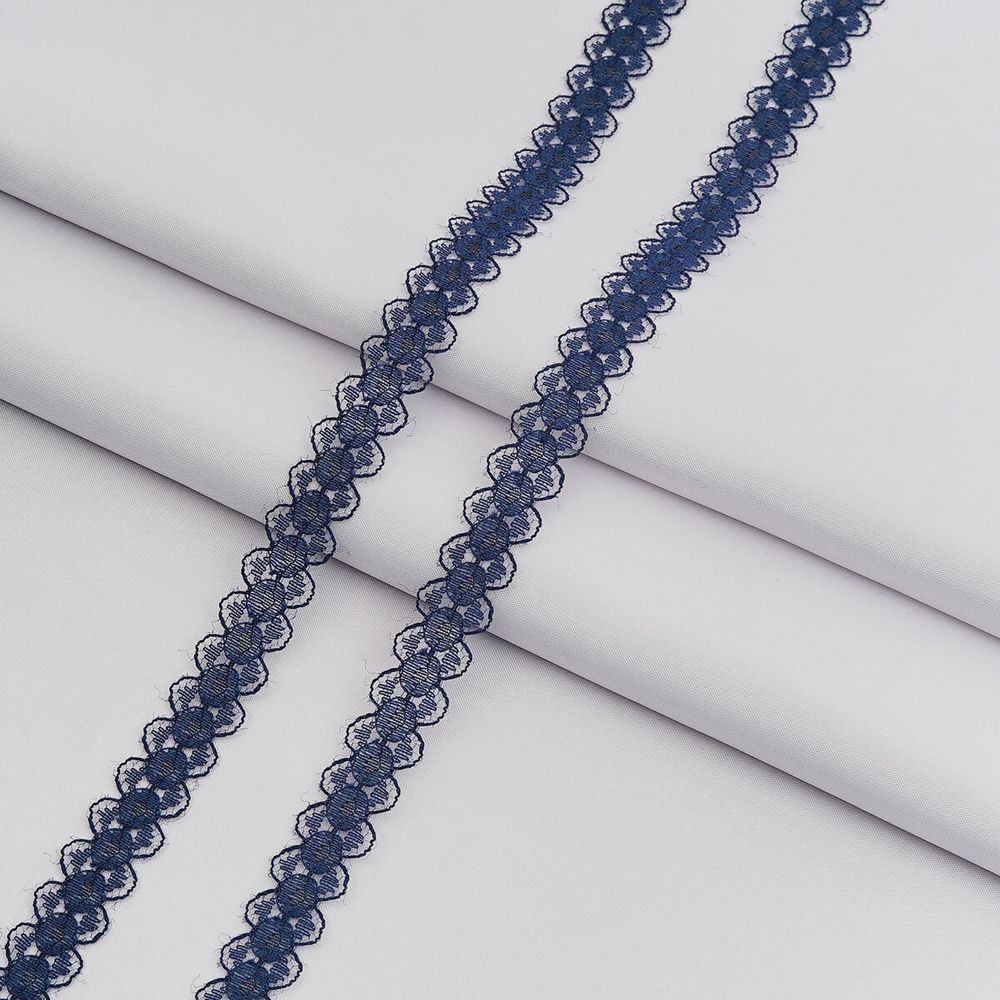 Кружево капроновое 14 мм / 30 метров, 140, 100% п/э, цв. т.синий, 26787