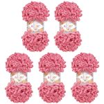Пряжа Alize (Ализе) Puffy Fine / уп.5 мот. по 100 г, 14м, 178 розовая орхидея