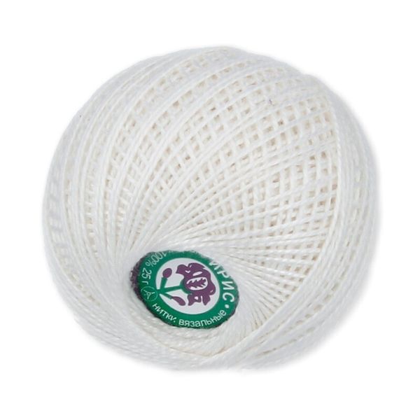 Пряжа ПНК им.Кирова Ирис / уп.20 мот. по 25 г, 150 м, 0102 молочный