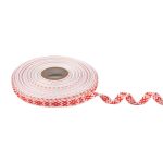 Лента (тесьма) жаккардовая 10.0 мм / 25±1 метров, Орнамент для северных народов, рис 9727 бел/красный, Gamma C3853 (C3752)