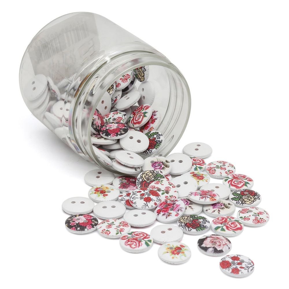 Украшения декоративные пуговицы деревянные Розы, 15 мм, 100 шт