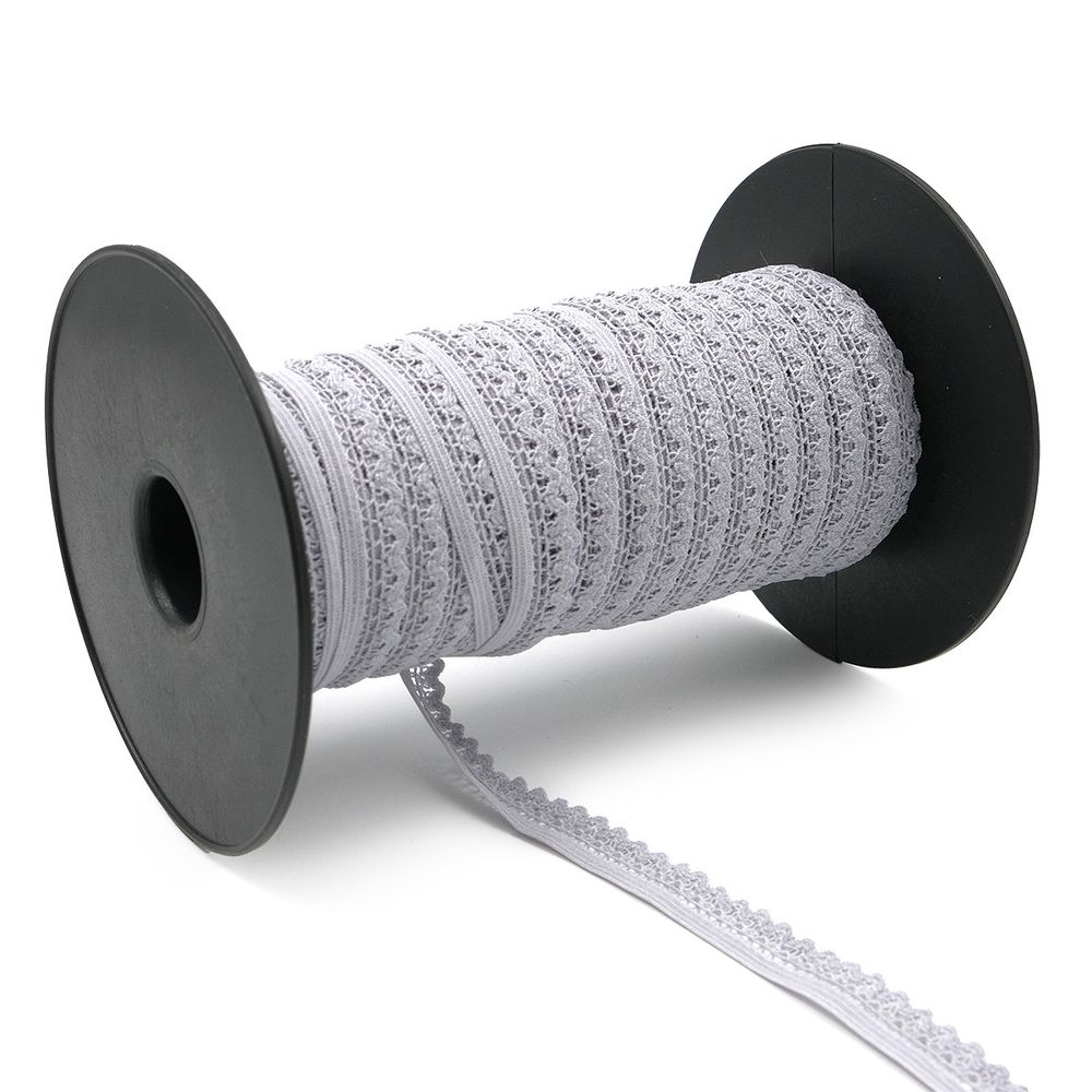 Резинка бельевая (ажурная) 13.5 мм / 50 метров, св.серый, 0313/81