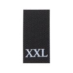 Этикетка-размерник 10х20мм, 100 шт/упак, черный фон/белый шрифт (MN) (XXL)