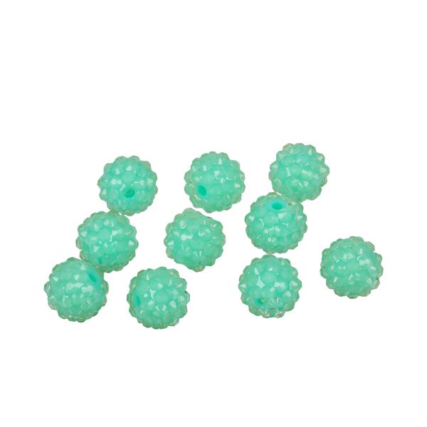 Бусины пластик ⌀14 мм, 10 шт, №17 бирюзовый, Zlatka BWR-14