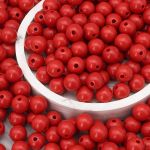 Бусины пластик ⌀10 мм, 50 г, микс цвета, круглые, Astra&Craft (629 красный), 1AL121-3