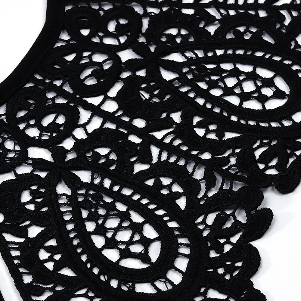 Пришивной кружевной воротник TBY.13/185 цв.черный уп.1шт, Kruzhevo