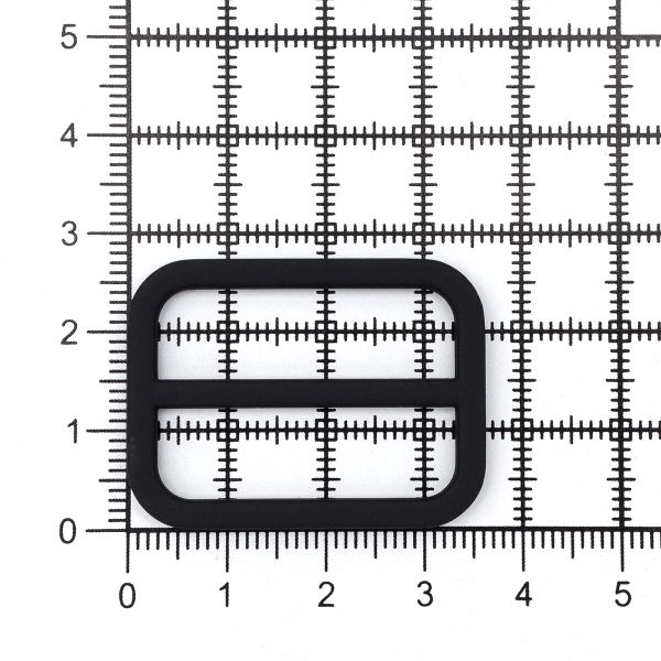 Пряжка регулировочная металл 30 мм (36х27 мм, d-3 мм, литая, черная резина, 4 шт