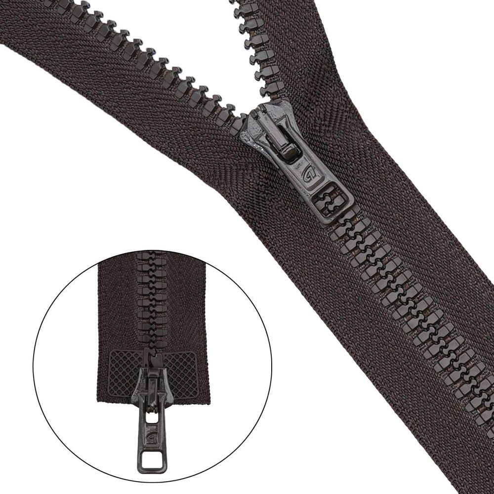 Молния трактор Arta Т6 (6 мм) 2 зам., разъем., 90 см, цв. 068 т.коричневый, уп.5 шт