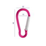 Карабин металл 15.0 мм (46х22 мм), 10 шт, 11 розовый, Gamma GH 120/18/10