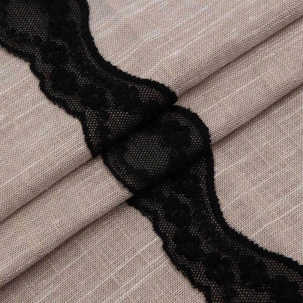 Кружево эластичное (стрейч) 40 мм, 3,4 м, ±4 см, черный