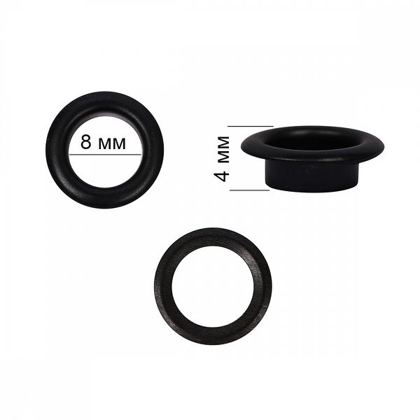 Люверсы сталь ⌀8 мм, h4 мм (№5), TBY.2089, оксид, 500 шт