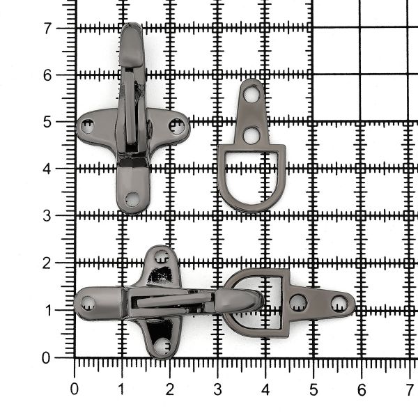 Пряжка-застежка 60х24 мм, металл (Pewter олово (черный никель)), МТ_1875, 6 шт