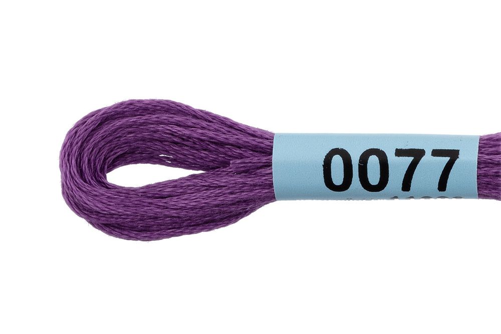 Мулине Gamma 100% хлопок, цв.0077 сиреневый, 24 мотка по 8 метров