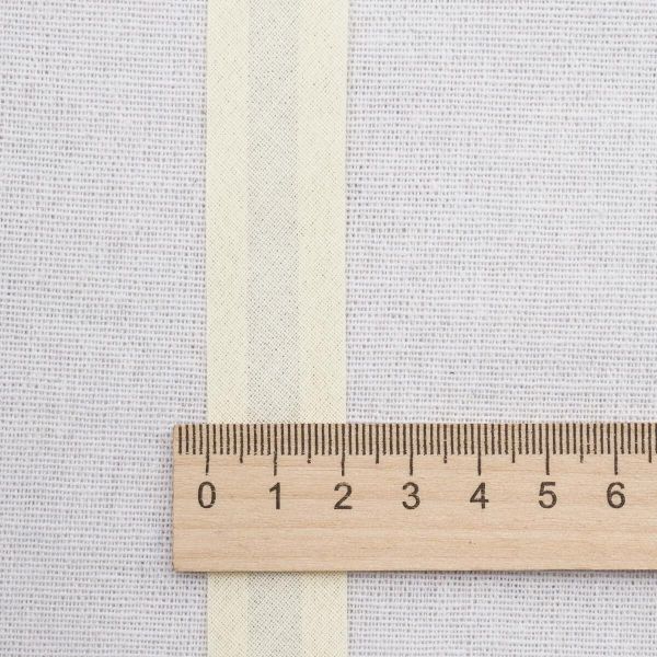 Косая бейка хлопковая 20 мм / 132±1 метра, 004 молочный, 6112-0009