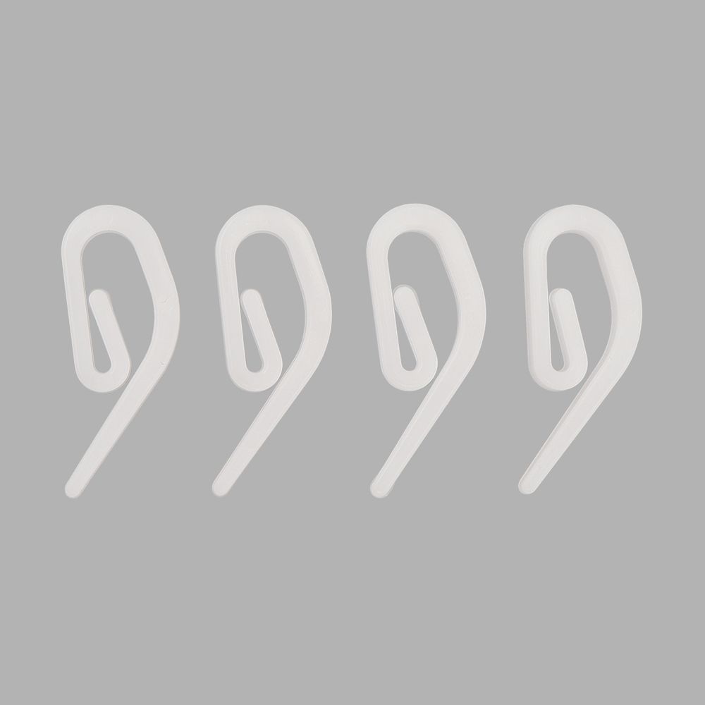 Крючки шторные для карниза 26.5 мм, улитка усиленные, пластик, белый, 100 шт/упак