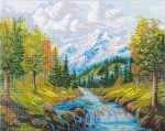 Алмазная (кристальная) мозаика Фрея, Горный ручей 50х40 см