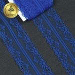 Кружево отделочное в стиле "трикотаж" 40 мм, 150-1, цв.16 синий, 9.14м