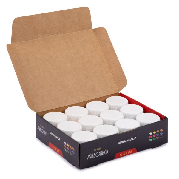 Краска гуашь 12 цв. 20 мл, Аква-колор JIV-G12