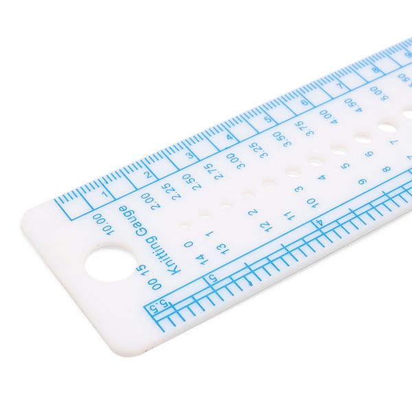 Линейка для определения размера спиц и плотности вязания 16х4см