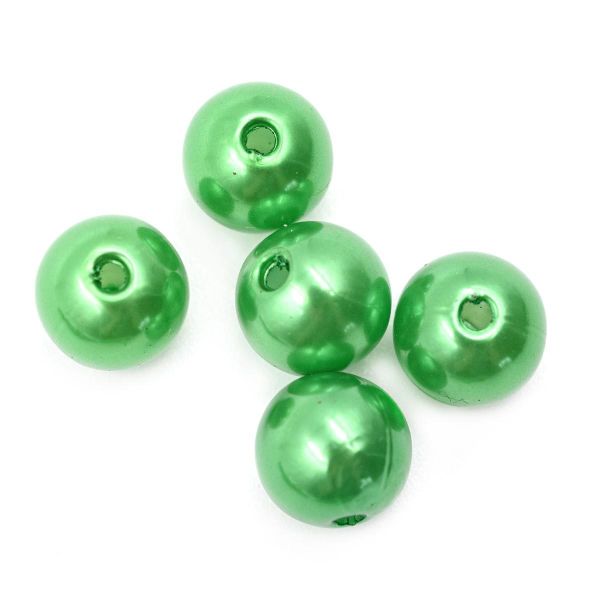 Бусины пластик (жемчуг) ⌀10 мм, 25 г, Astra&Craft, 038 NL зеленый