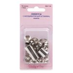 Люверсы металл ⌀_8.0 мм (внутр.) с инструментом для установки, никель, 200 комплектов, Hobby&Pro, 530710