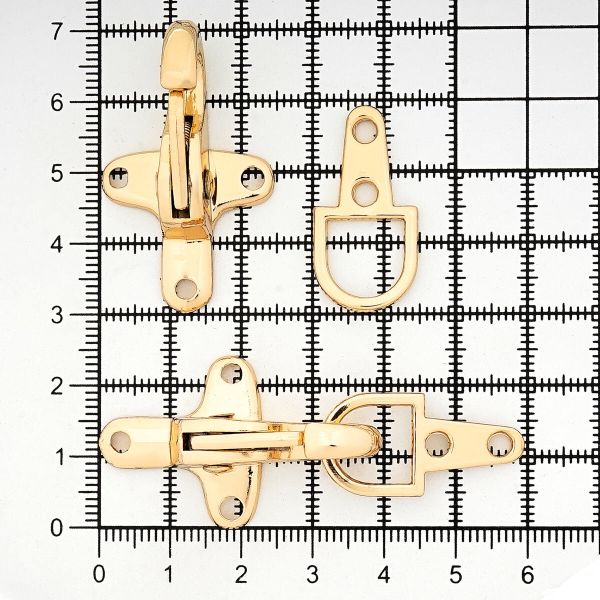 Пряжка-застежка 60х24 мм, металл (Gold Золото), МТ_1875, 6 шт