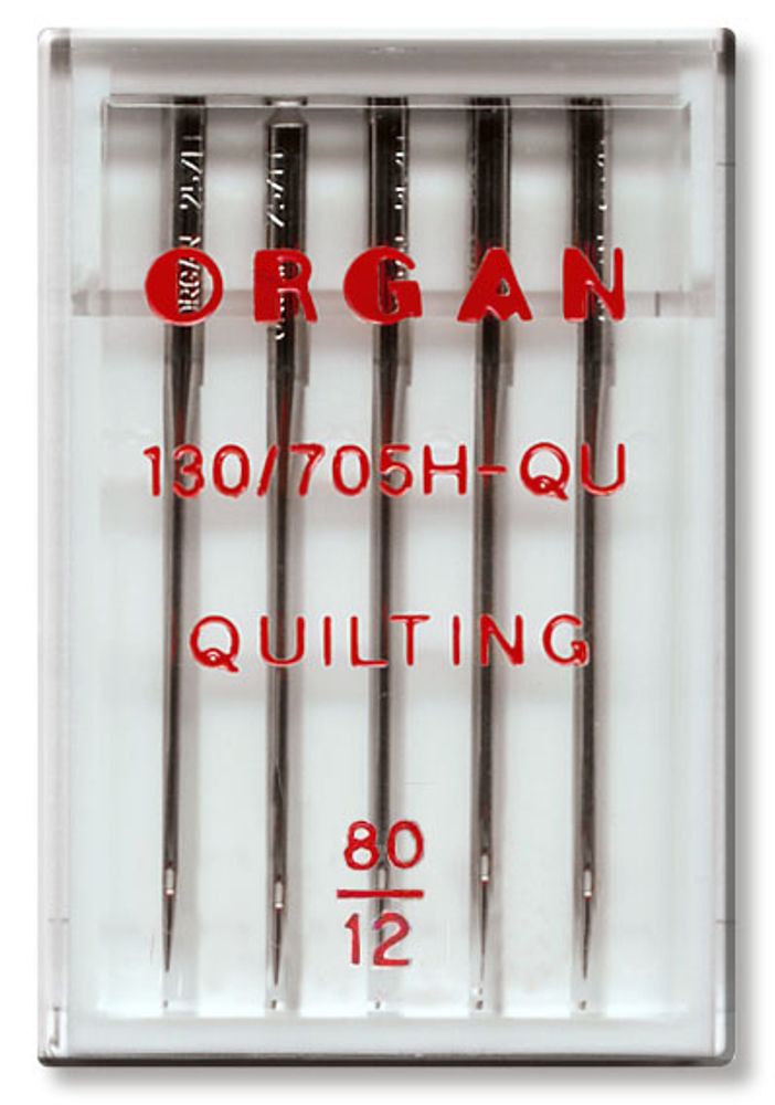 Иглы для бытовых швейных машин Organ для квилтинга, 5 шт, в пенале, 5430080 80