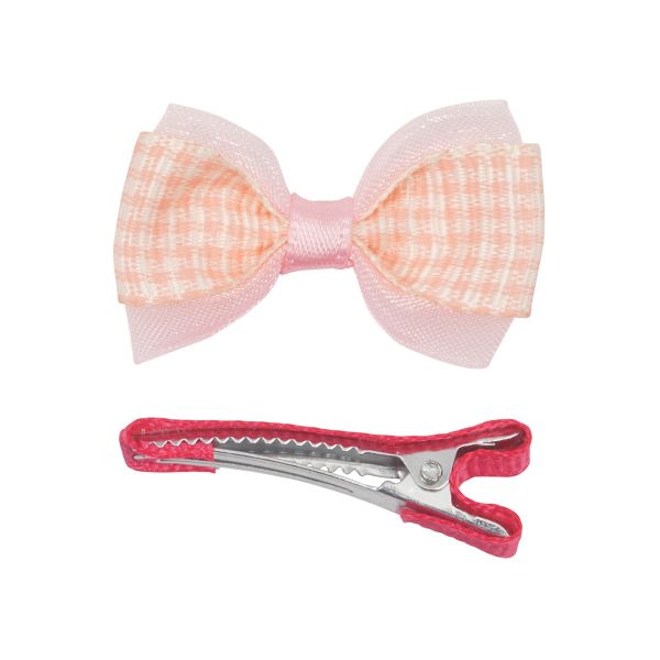 Набор бантик и заколка, мини 36мм/35мм, св.розовый/малиновый