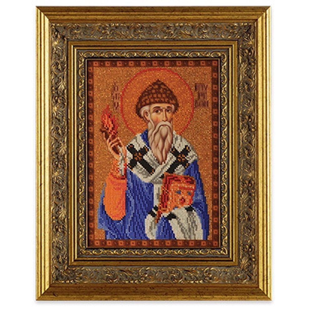 Кроше (Радуга бисера), Св. Спиридон Тримифунтский, 19х25 см