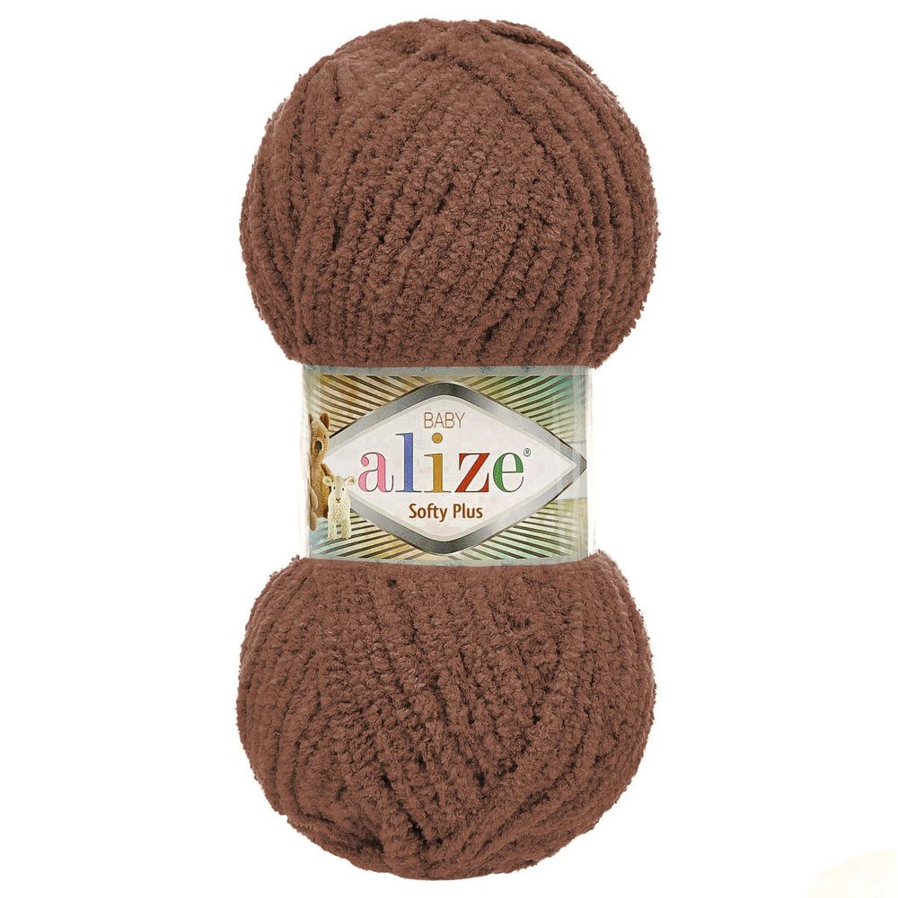 Пряжа Alize (Ализе) Softy Plus / уп.5 мот. по 100 г, 120м, 493 горький шоколад