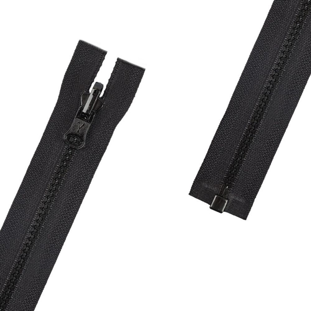 Молния трактор Т5 (5 мм) 1 зам., разъем., 80 см, реверсивный, 002 черный, G3051 Gamma, 10 шт