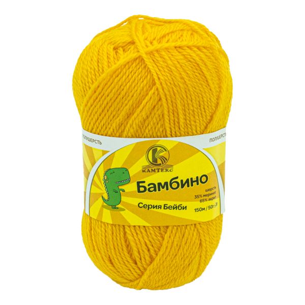 Пряжа Камтекс Бамбино / уп.10 мот. по 50 г, 150 м, 104 желтый