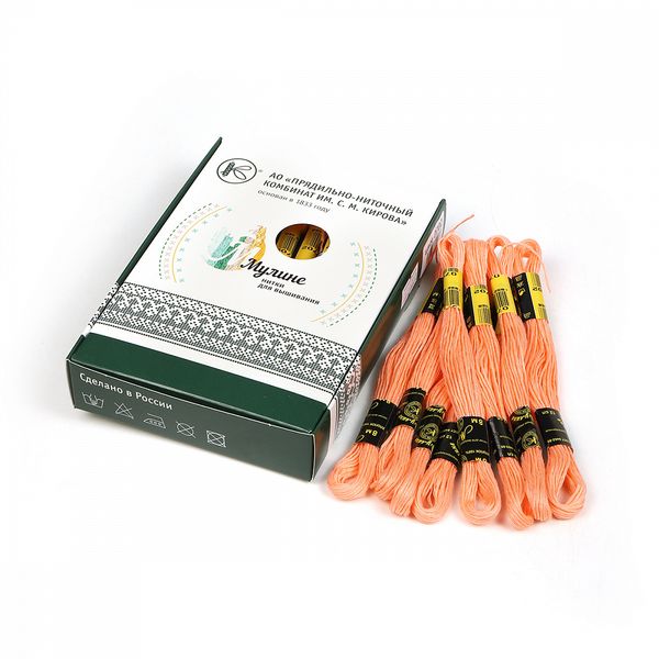 Мулине ПНК им.Кирова цв.0702 бл.оранжевый, 24 мотка по 8 метров