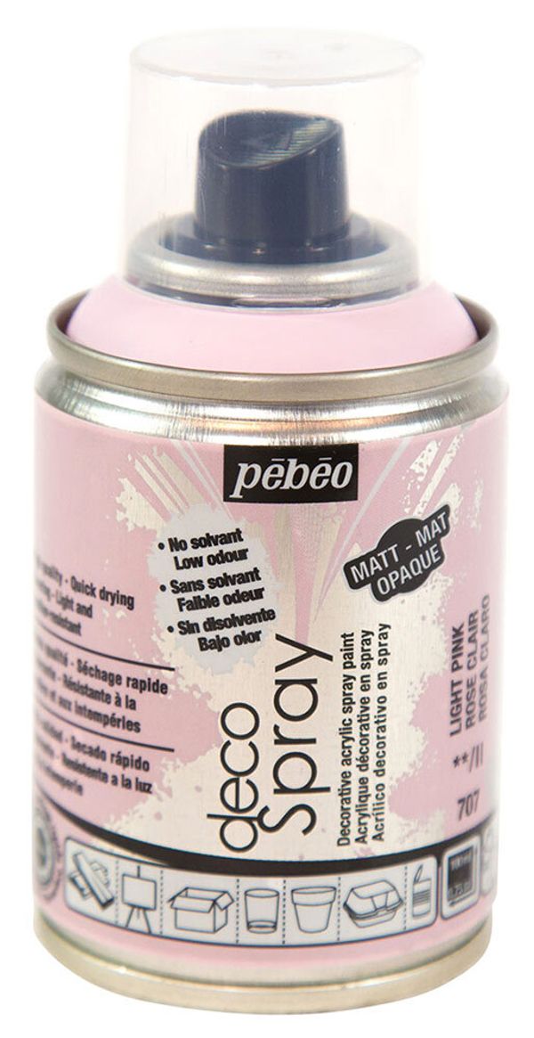 Краска на водной основе аэрозольная decoSpray 100 мл, 093707 св.розовый, Pebeo
