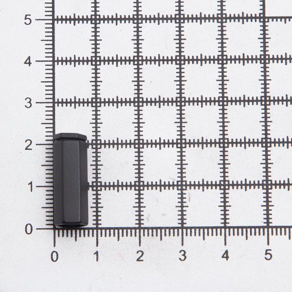 Наконечник для шнура металл шестигранный 20х7 мм, металл, черный, 6660-0100, 20 шт