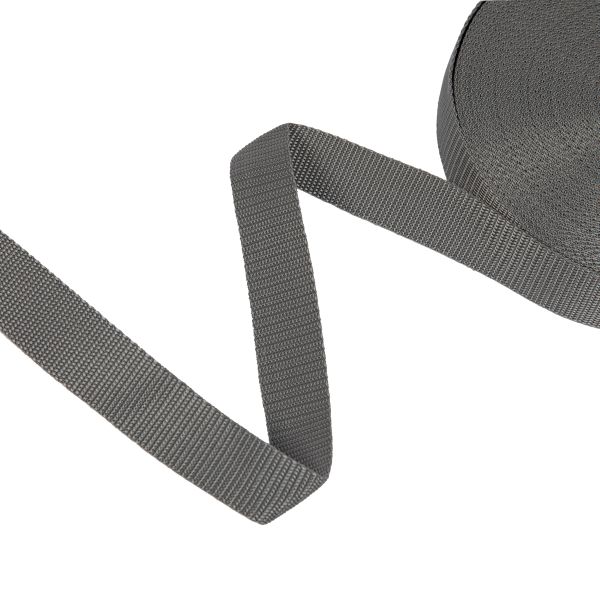 Стропа (ременная лента) 30 мм / 25 метров, толщ. 0.94 мм, [17.1 г/пог.м], 100% п/п, серый, Gamma 3075