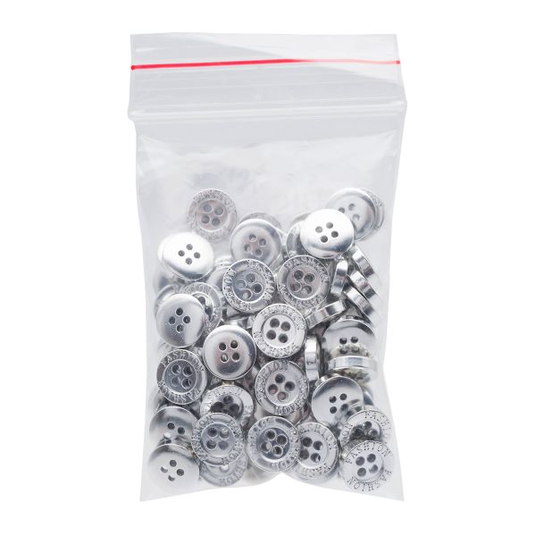 Пуговицы 4 прокола 18L (11мм), (Silver (серебристый)) NE77, 72 шт